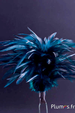 Plumet coq avec anneau -  hauteur 18 cm - pétrole